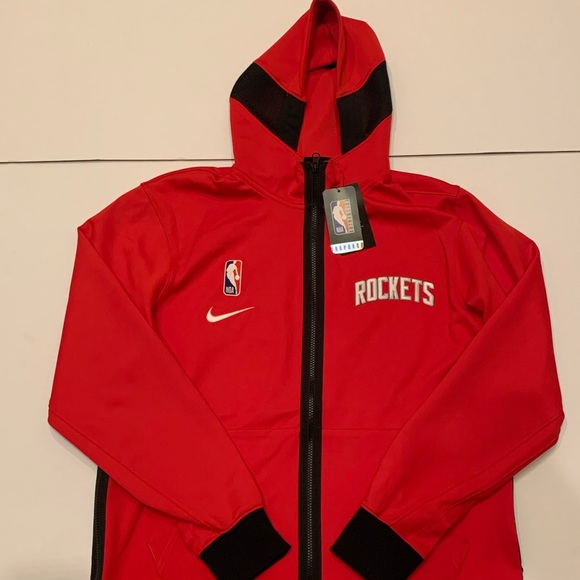 NIKE HOUSTON ROCKETS RED NBA THERMA-FLEX SHOWTIME HOODIE MENS CN4028-657 - Picture 4 of 7